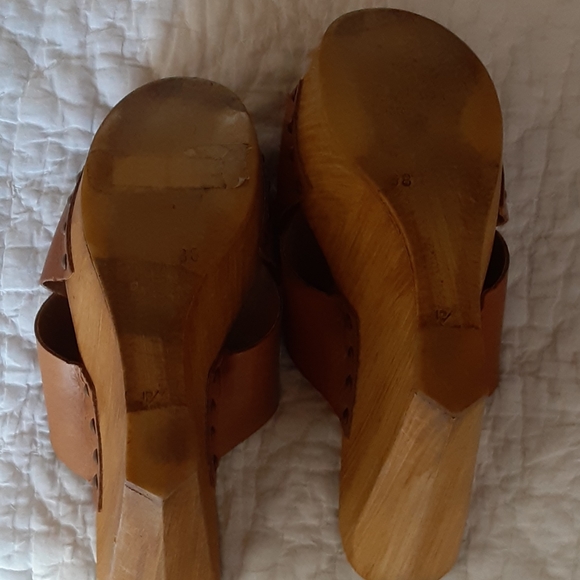 ☆STEVE MADDEN TAN LEATHER WEDGES SIZE 8☆ - Picture 5 of 6